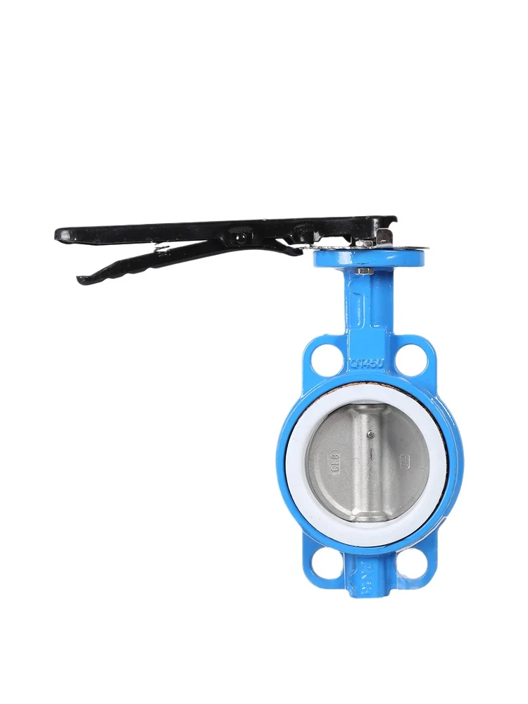 D71F-16 Cast Iron Wafer Butterfly Valve 304 Stainless Steel PTFE Manual Ductile Valve DN50 65 80 100