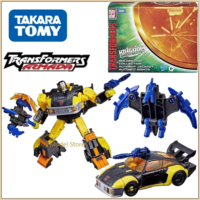

В наличии Takara Tomy Трансформеры G Series Kingdom Jackpot & Jackpot Sights Фигурка Модель Аниме Экшн Деформация Робот Автомобиль Подарок