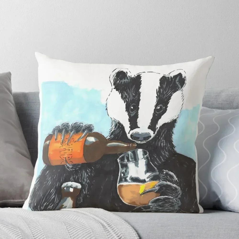 

Craft Beer Badger Throw Pillow pillow cover christmas Sitting Cushion Cushion Cover Bed pillowcases pillow