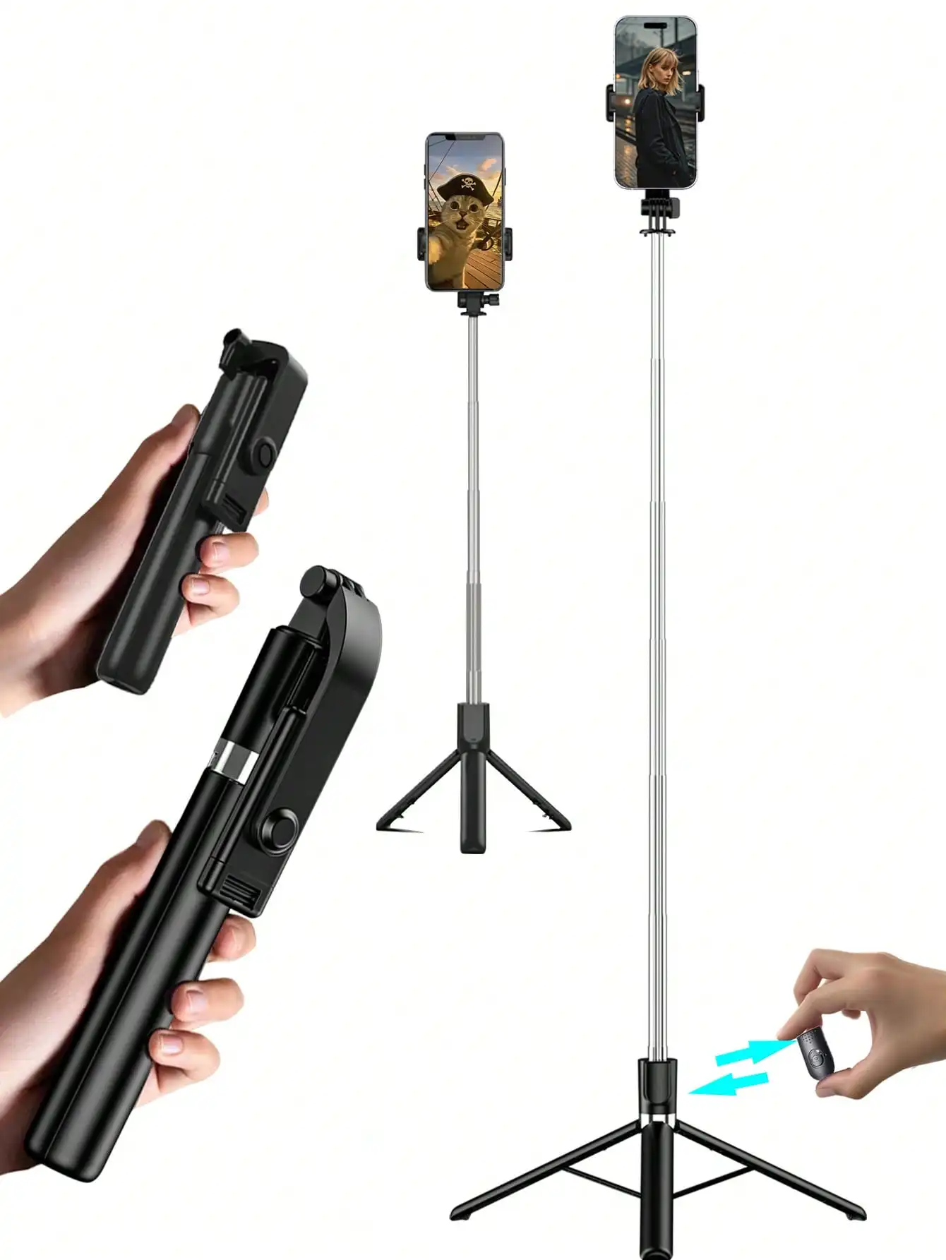 

170cm/67inch Extendable Aluminum Selfie Stick Tripod With Fill Light & Bluetooth Remote, Compatible With IPhone/Android Smartphones - For Travel, Vlogging, Live Streaming, Outdoor Photography,Selfie Stick Extendable Portable Stand For Vloggers & Travel- S