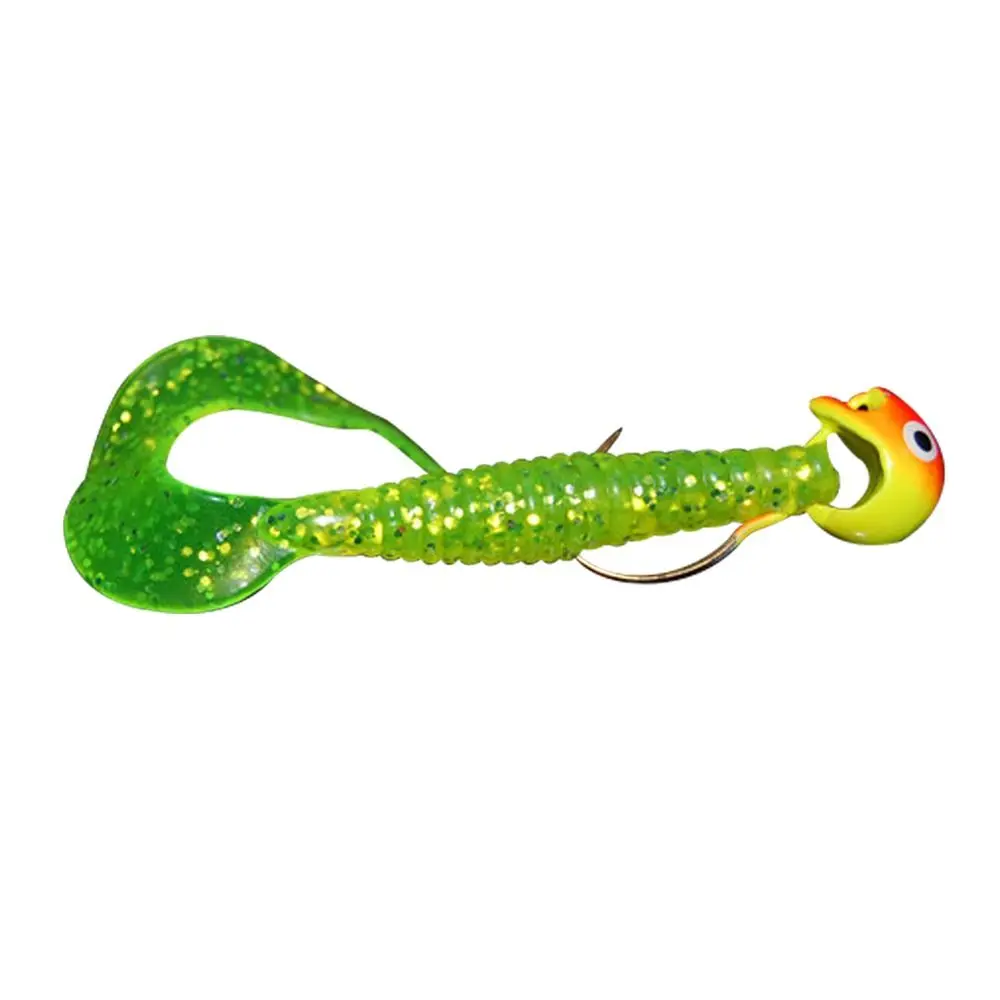 10g Weight Fishing Jig Head Hook 5Pcs Set With Eyes Round Inverted Jigging Hook Colored Design Soft Worm Grub Hook