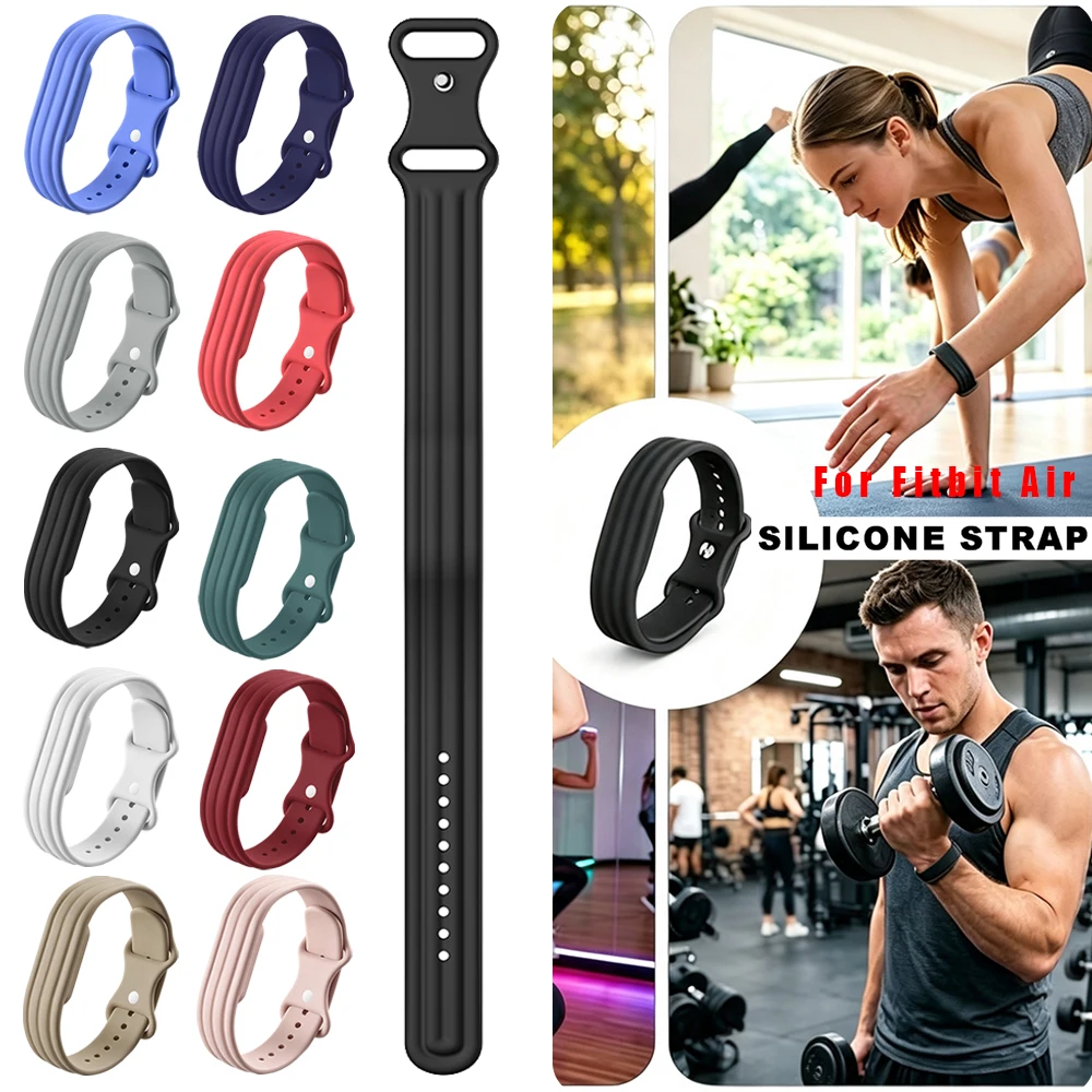 Silicone Loop Strap For Google Fitbit Air Adjustable Sport Fitness Tracker Replacement Band Lightweight For Fitbit Air Wristband