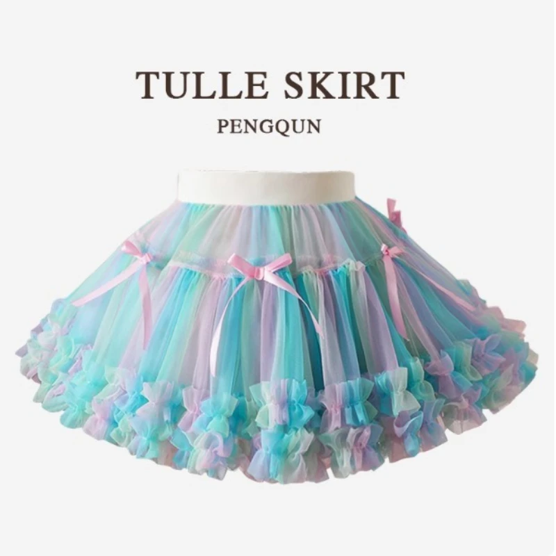 

2025 Girls Skirts Tutu Dress Summer Kids Princess Tulle Skirt Ballet Puffy Layered Net Skirt for Baby Toddler Party Dance Outfit