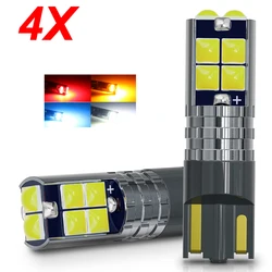 4PCS W5W 168 T10 Canbus Car LED Light Replace Bulb 3D 3030 6/10SMD For Car Marker Light Parking Reading DRL Lamp 12V 6000K White