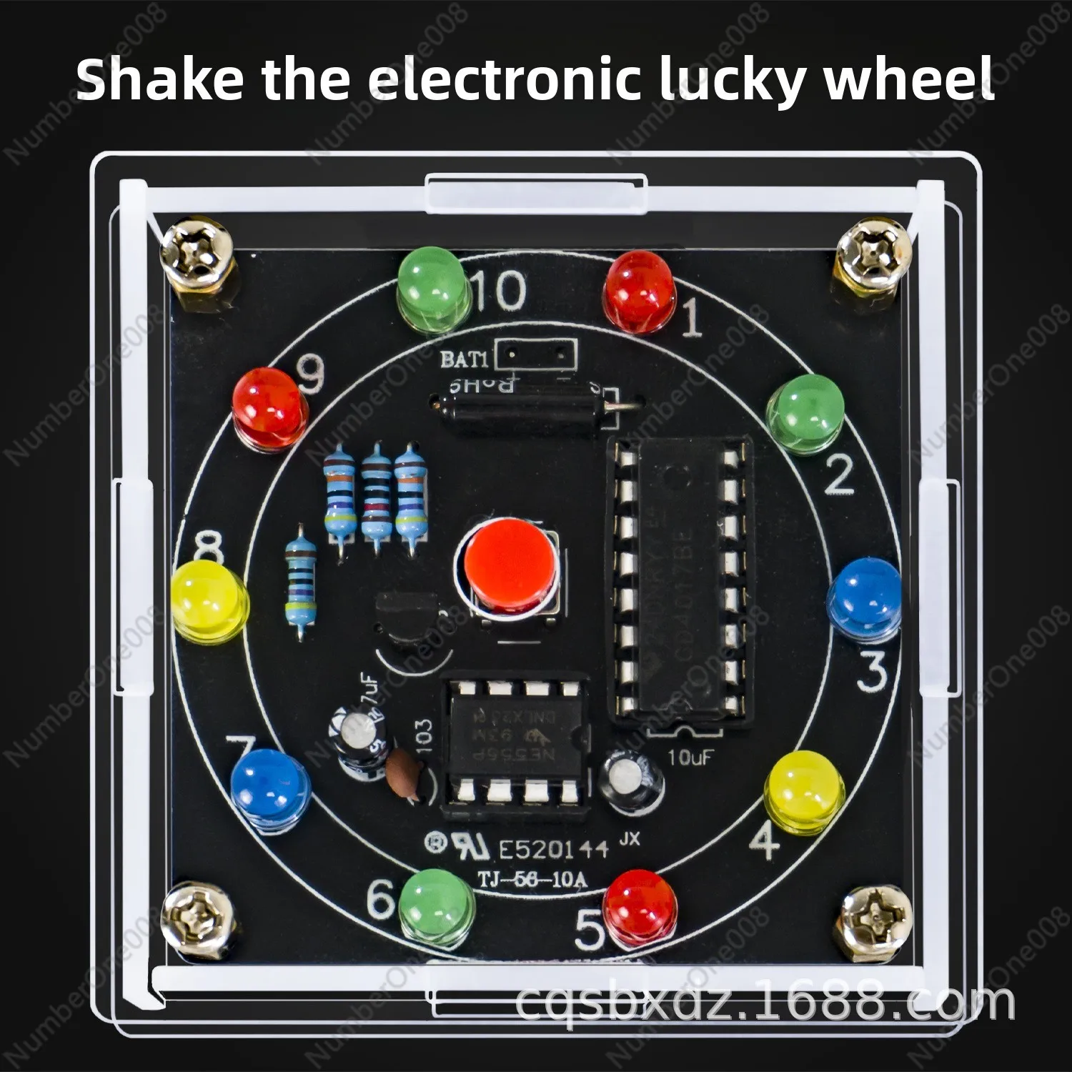 TJ-56-10 Lucky Turntable DIY Kit Electronics Soldering Practice Board Simulated Lottery Drawer Components Set