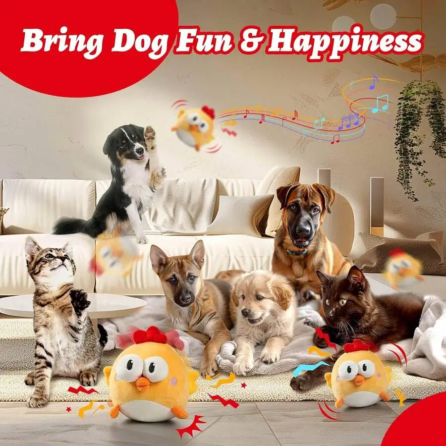 

Interactive Squeaky Chick Toy With Music And Jumping For Dogs