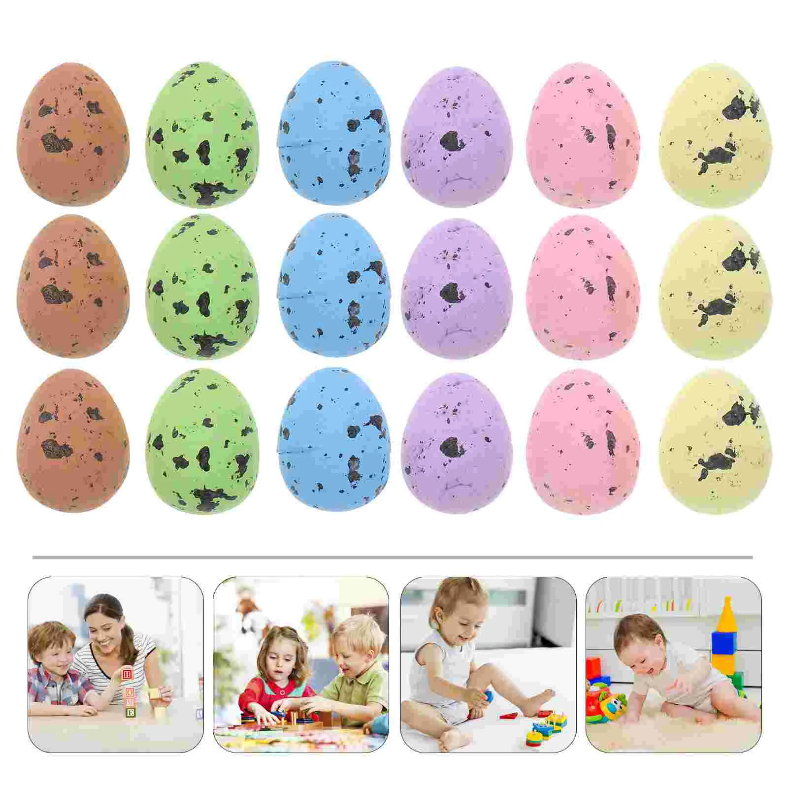 100 Pcs Simulation Easter Foam Egg Spring Decorations for Home DIY Eggs Baby Stuffers