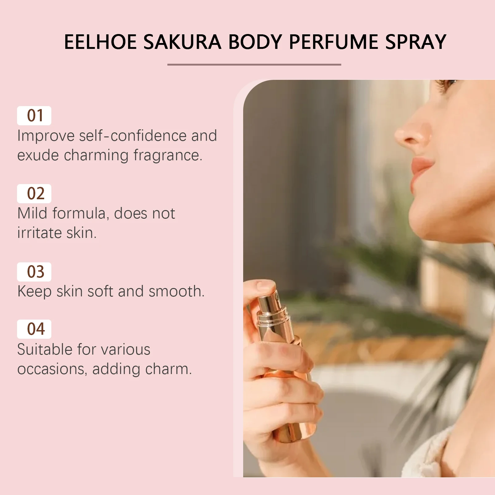 Sakura Body Perfume Long Lasting Plant Floral Fragrance Perfume Spray Fresh Balminess Moisturizing Smooth Nourishing Body Spray