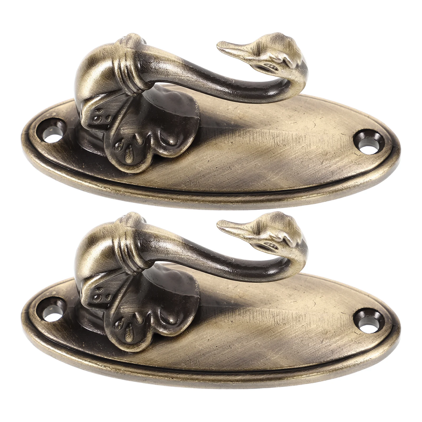 زوج من الستائر المزخرفة البرونزية، أربطة ربط على شكل بجعة لستائر الستائر، خطافات ستائر أنيقة كلاسيكية #6