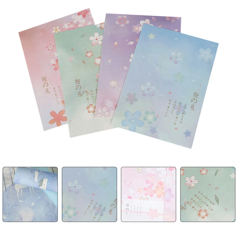 

40Pcs Blossoms Letter Paper Premium Writing Stationery Japanese Style Note Paper Envelope Set Elegant Design