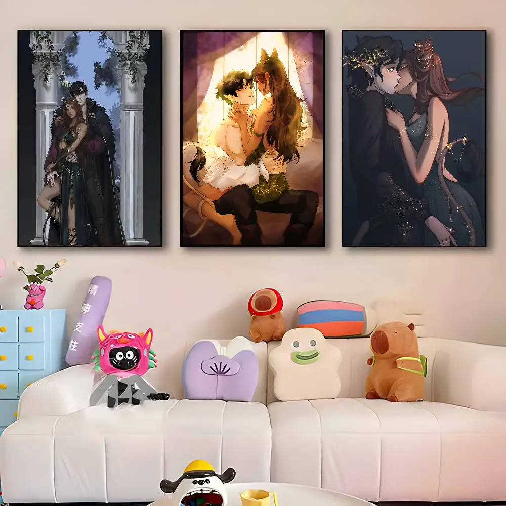 Cartoon Art The C-Cruel P-Prince Jude And Cardan Anime Manga Poster HD Print Vintage Wall Art Decor for Home Study Room