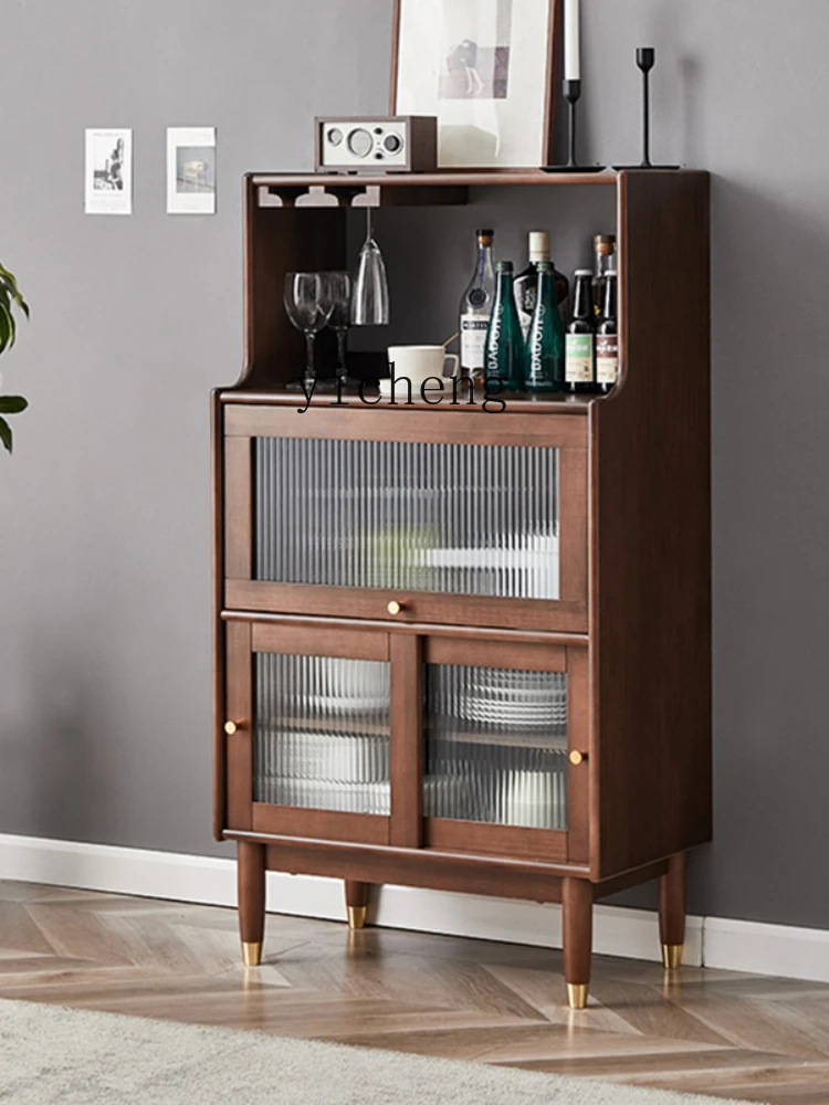 XC Style Solid Wood Sideboard Modern Minimalist Cabinet Kitchen Sideboard Cabinet Wine Cabinet