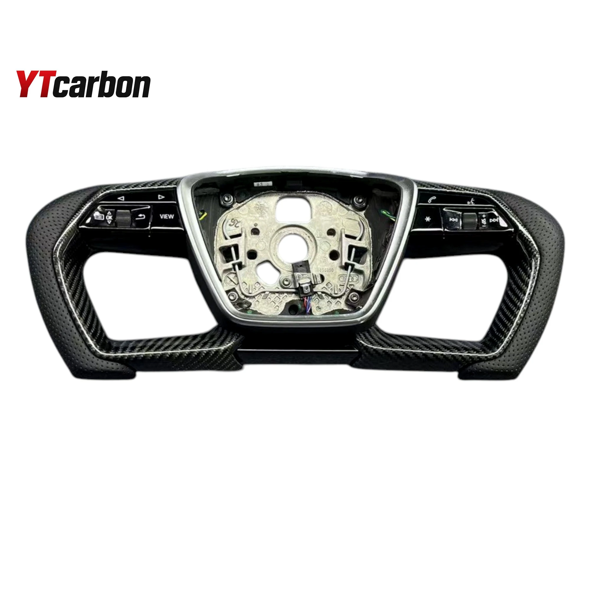 Acessórios de Interior para Carro E-tron GT, Volante Personalizado em Fibra de Carbono Real