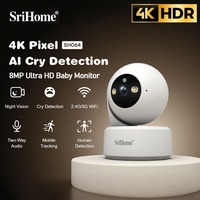 Srihome 8MP UHD IP WIFI Camera 2.4G/5G WIFI PTZ Surveillance Security HD Baby Monitor Night Vision Indoor Mini PTZ Security CCTV