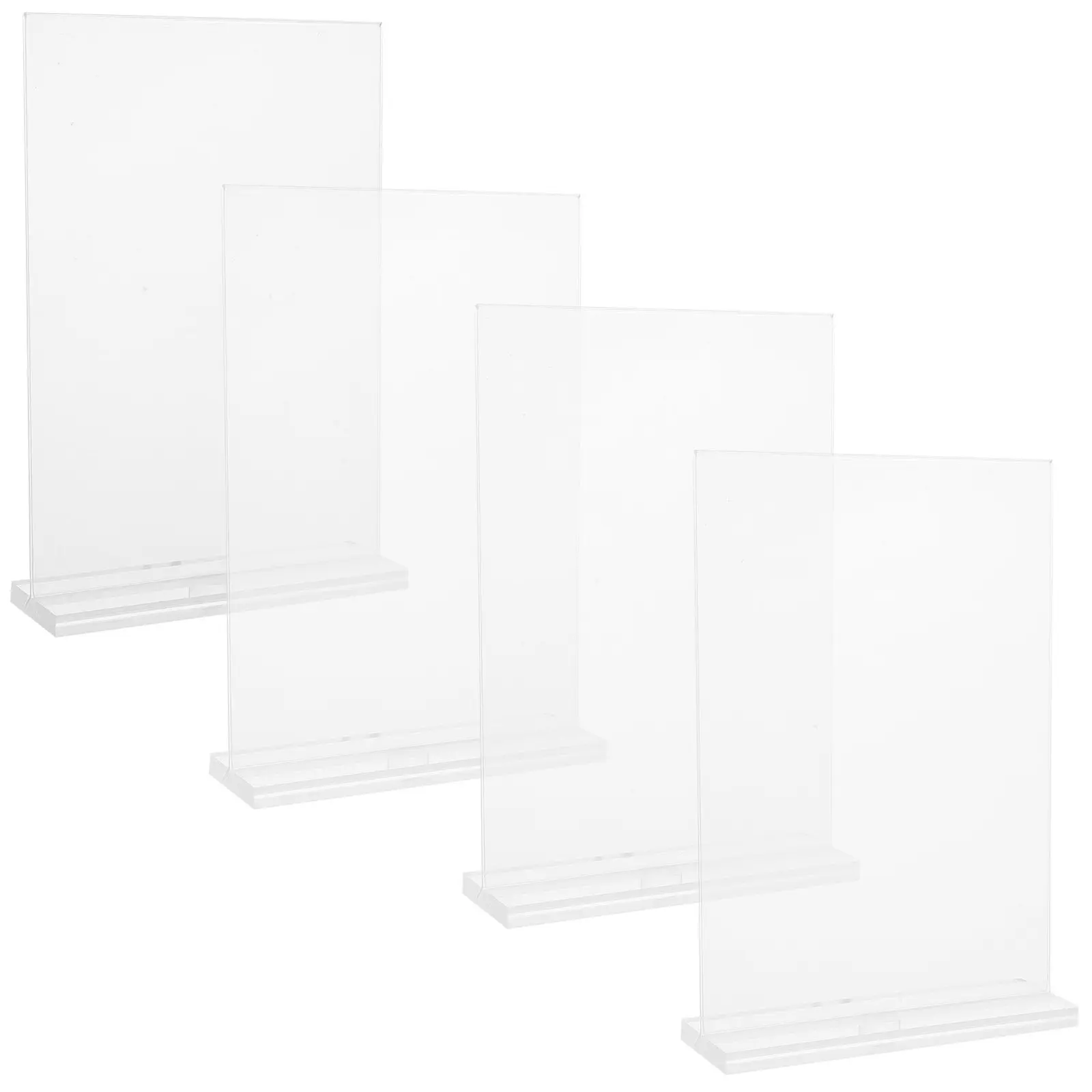 4pcs Clear Acrylic Sign Holder 8.5X11 Inches High Transparency Tabletop Display Stand For Menus Posters Tags Wedding Restaurant