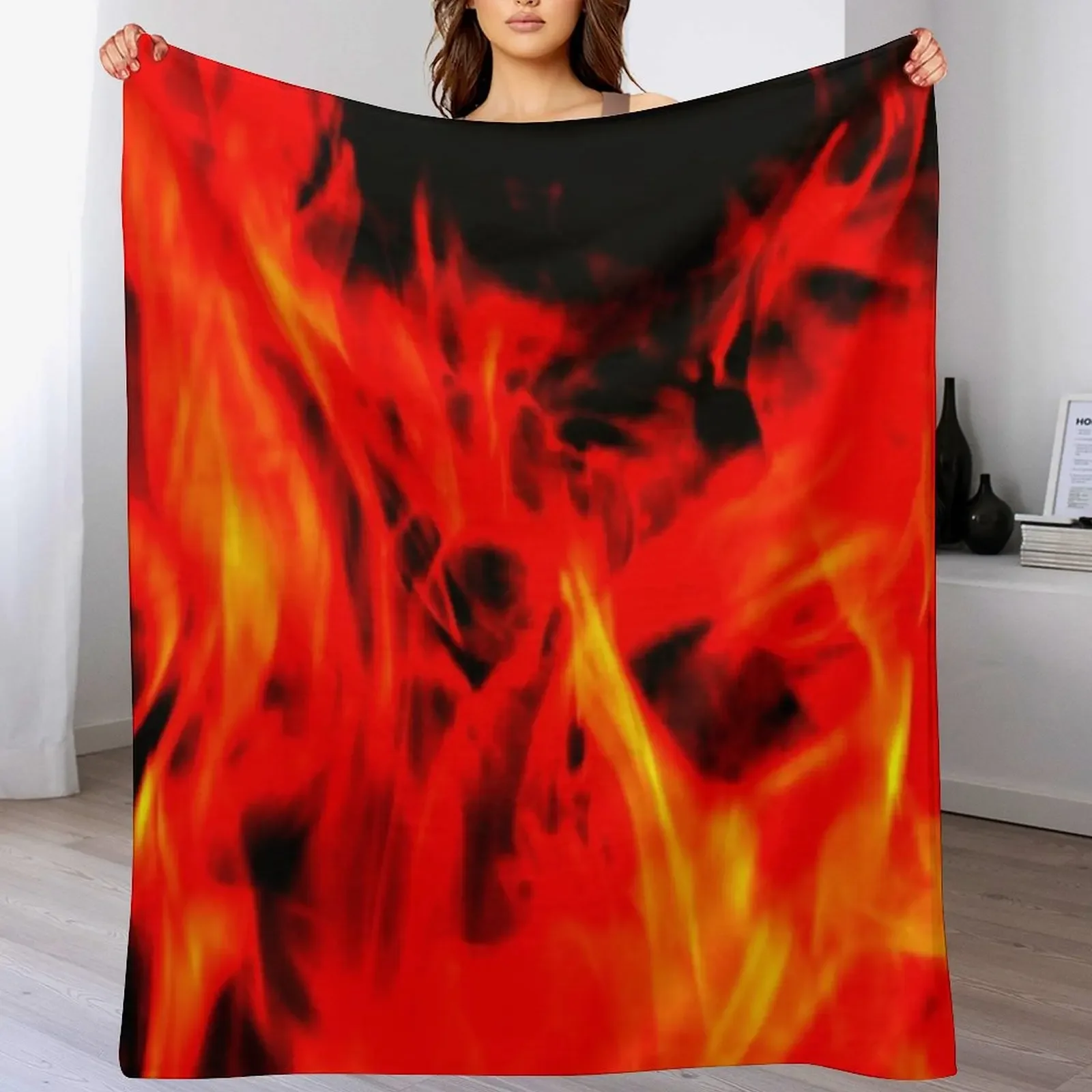 

Fiery Red D7 Throw Blanket anime Soft Blankets