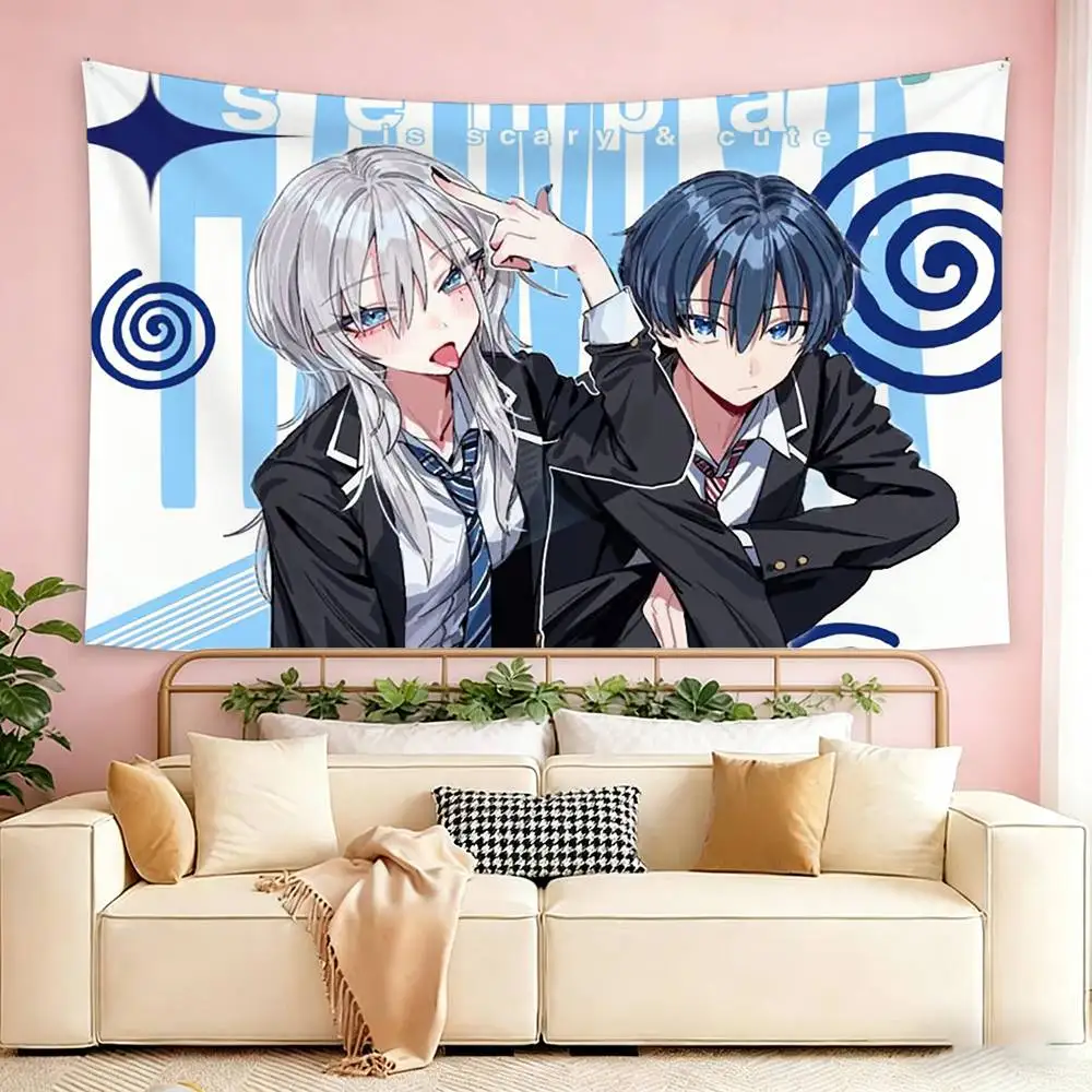 Haimiya Senpai Wa Kowakute Kawaii   Flags Wall Hanging Tapestry Outdoor Garage Room Decorative flag Background Blanket