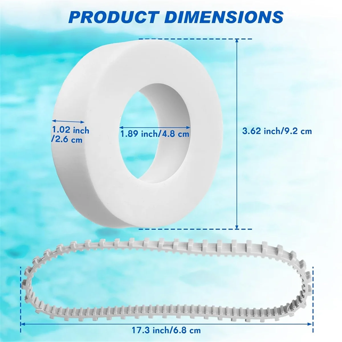 12 Pcs Pool Cleaner Accessories 4 Climbing Rings Replacement Compatible with 6101611 R4 2 Guide Wheels for Dolphin