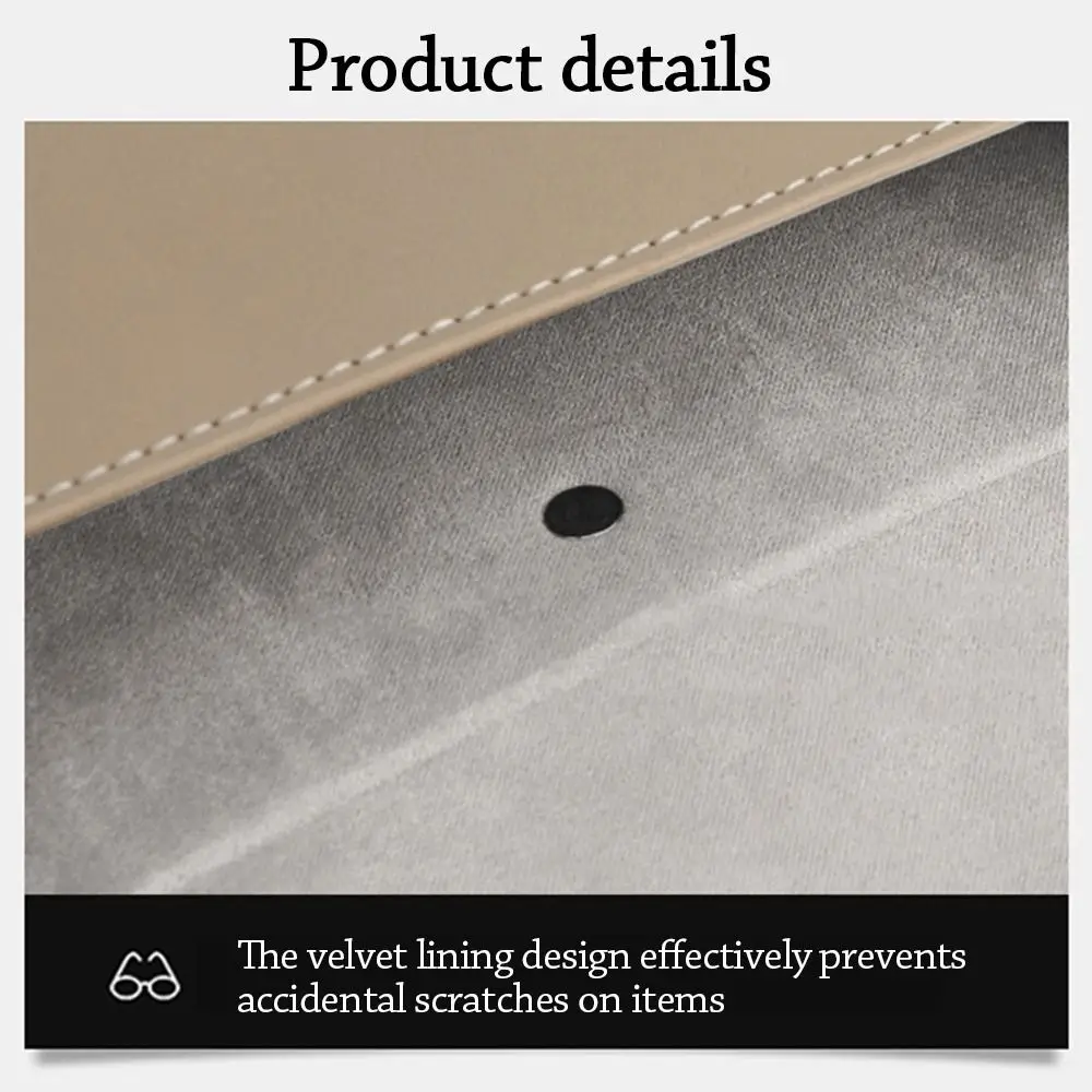 Fashion Portable Car Glasses Box PU Leather Compact Car Sunglasses Case Easy Installation Car Lenses Holder Sun Visor Holder Car