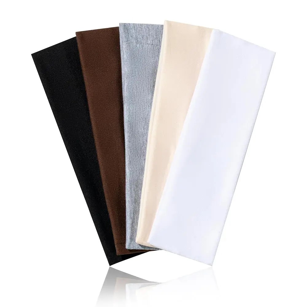 

5Pcs Headbands for Women Non Slip, 5 Colors Head Bands for Women's Hair. Soft Cotton Cloth Stretchy Thick Headbands for Runni