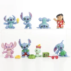 8pcs/set Stitch Scrump Lilo Summer Version PVC Figure Collectible Model Toys for Children 5-8cm