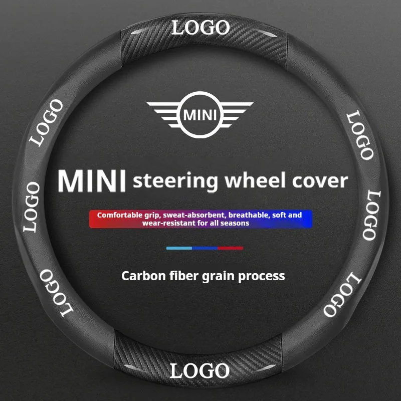 Car Steering Wheel Cover For MINI CooperS R50 R51 R52 R53 R54 R55 R56 R57 R58 R59 R60 R61 R62 F54 F55 F56 F60 John-Cooperworks