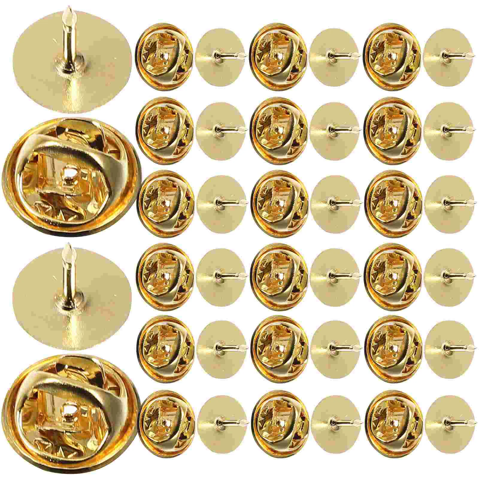 

50 Sets Copper Lapel Pin Backs Locking for Enamel Jewelry Clutch Replacement Lightweight Mini Safety Brooch Tie Hat Badge