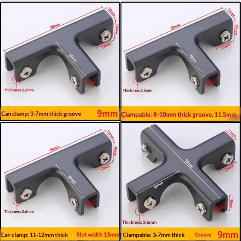 1 Stück Neuer Aluminiumlegierungs-Winkel-Code T-Form Verstärkter L-Typ Hardware Glasclip Fliesen-Befestigungsclip – Detail 10