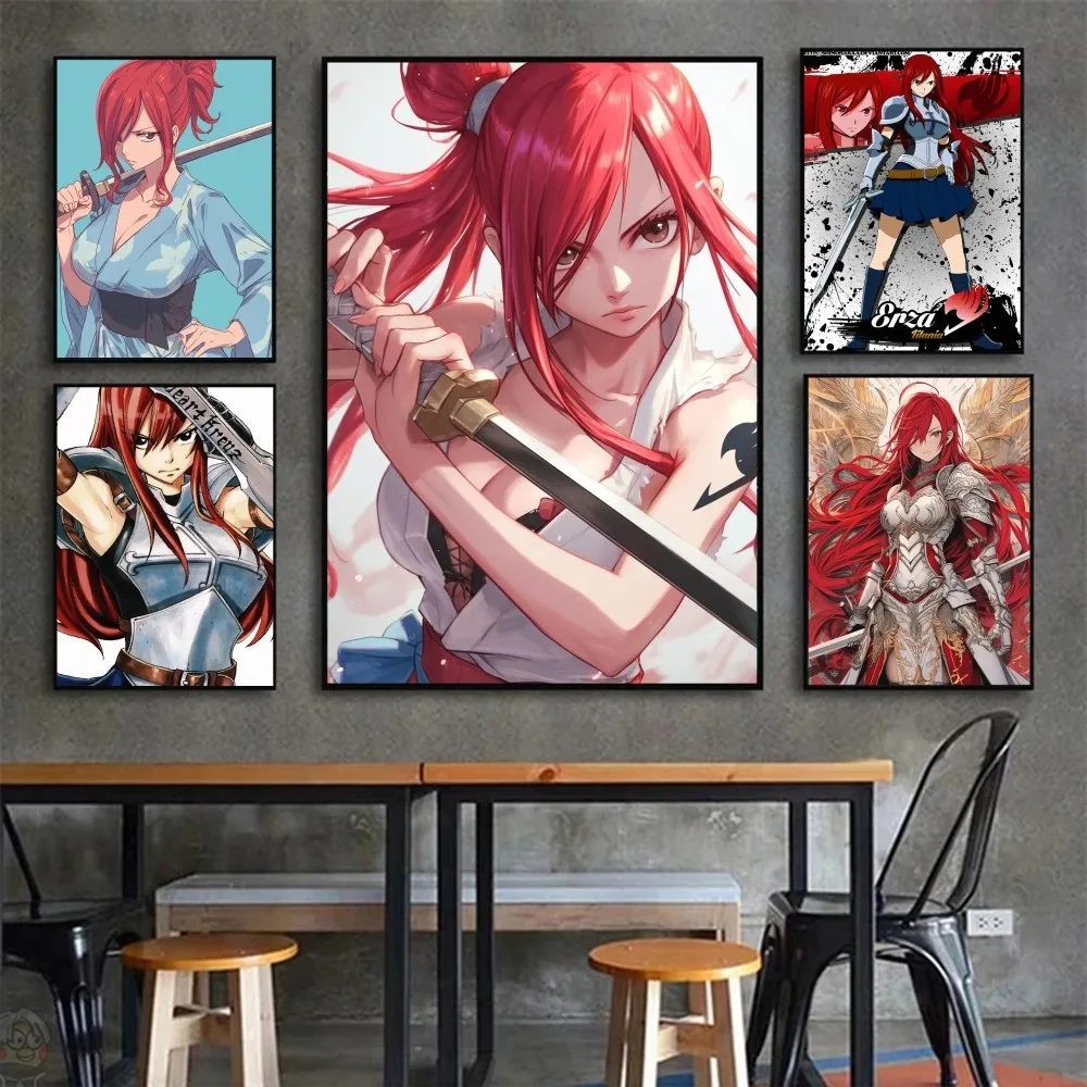 1pc Erza Scarlet Animation Fairy Tail Poster Poster Art Print Bar Living Room Furniture Decor