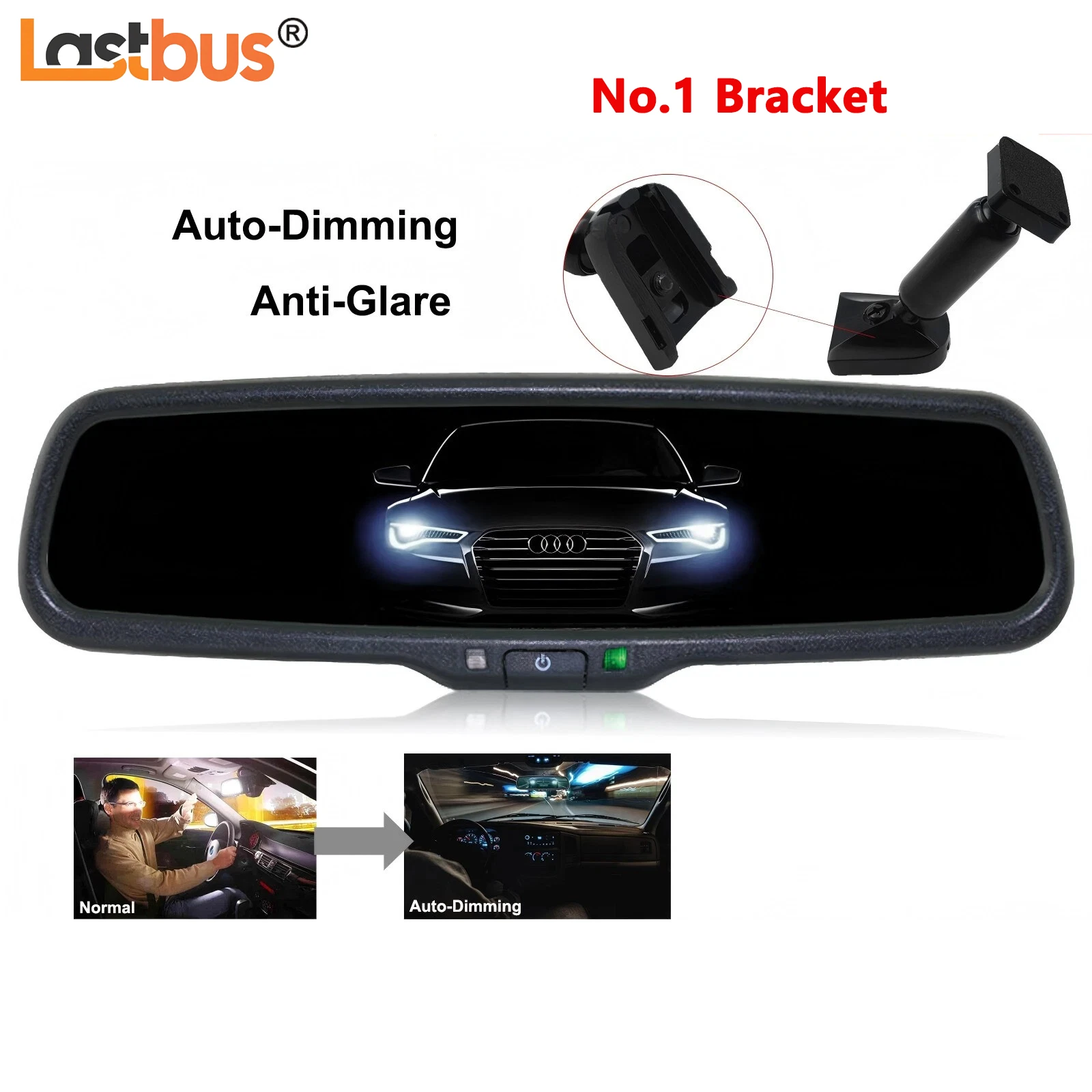 

Lastbus Car 4.3" Auto Dimming Anti-Glare Rear View internal Mirror Monitor No.1 Bracket For Toyota Nissan Ford Honda Jeep Kia