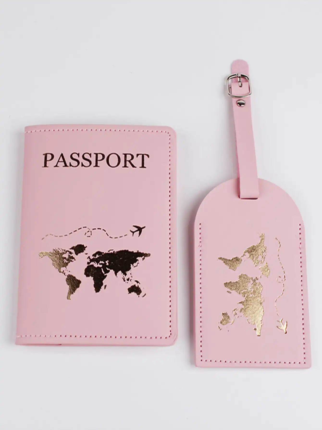 2 Teile/satz Passport Abdeckung Gepäck Koffer Tag Mit Name ID Karte Anti-verloren PU Leder Brieftasche Reise Zubehör Für flug Paare – Detail 3