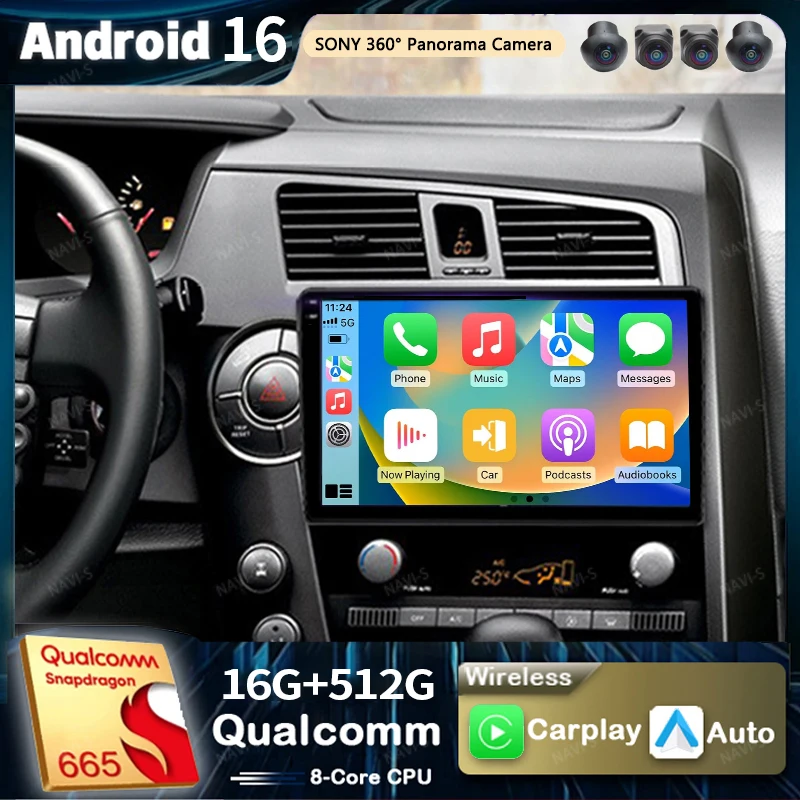 Android 16 For SsangYong Kyron Actyon C100 2005- 2011 2K QLED Android Car Radio Multimedia Stereo Player GPS AI Voice CarPlay 4G