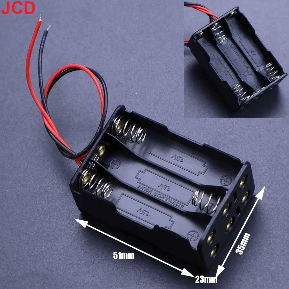 JCD 1pc AAA No.7 Battery Storage Box Enclosure Bracket Leads With