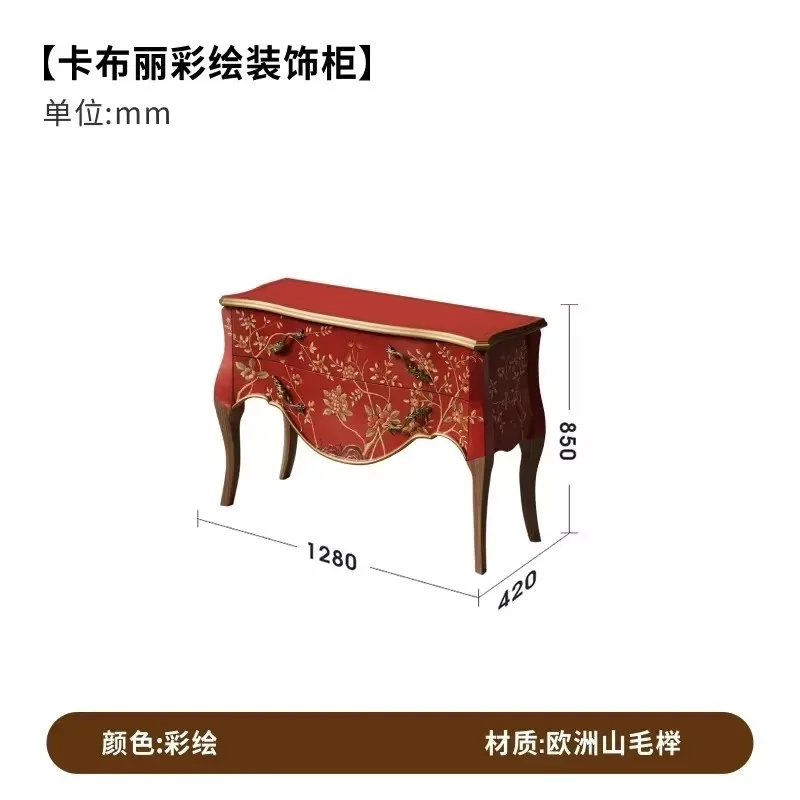 GZ-1  Shiyu Painted Decorative Entryway Cabinet Vintage Style Living Room Bedside Dressing All Solid Wood Side Cabinet