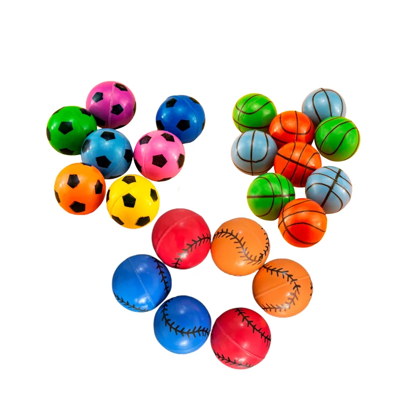 6 Pcs 30mm Color Elastic Small Basketball Modeling Bouncy Ball Simulation Soccer Bouncy Ball Outdoor Parent-child Sports Toys