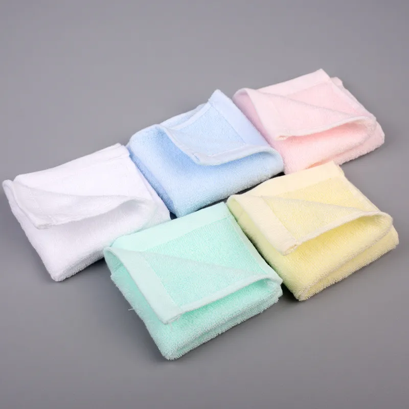 1Pc 20x20cm Small Solid Color Cotton Soft Absorbent Home Bathroom Children Kids Baby Square Face Towel