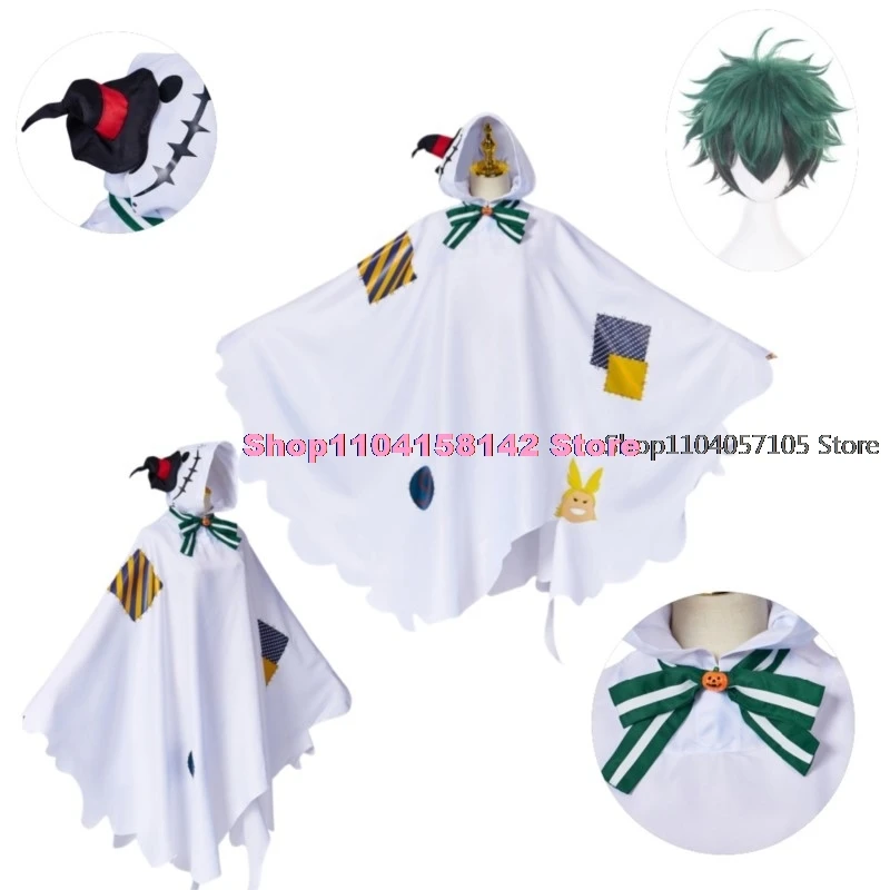 Anime Mijn Boku Geen Held Academia Izuku Midoriya Cosplay Kostuum Halloween Ghost Capuchon Mantel