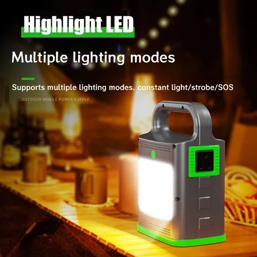 휴대용 파워 스테이션 야외 비상 저장 전원 공급 장치, 캠핑 낚시 RV용 외부 배터리 태양광 발전기, 120W, 220V 