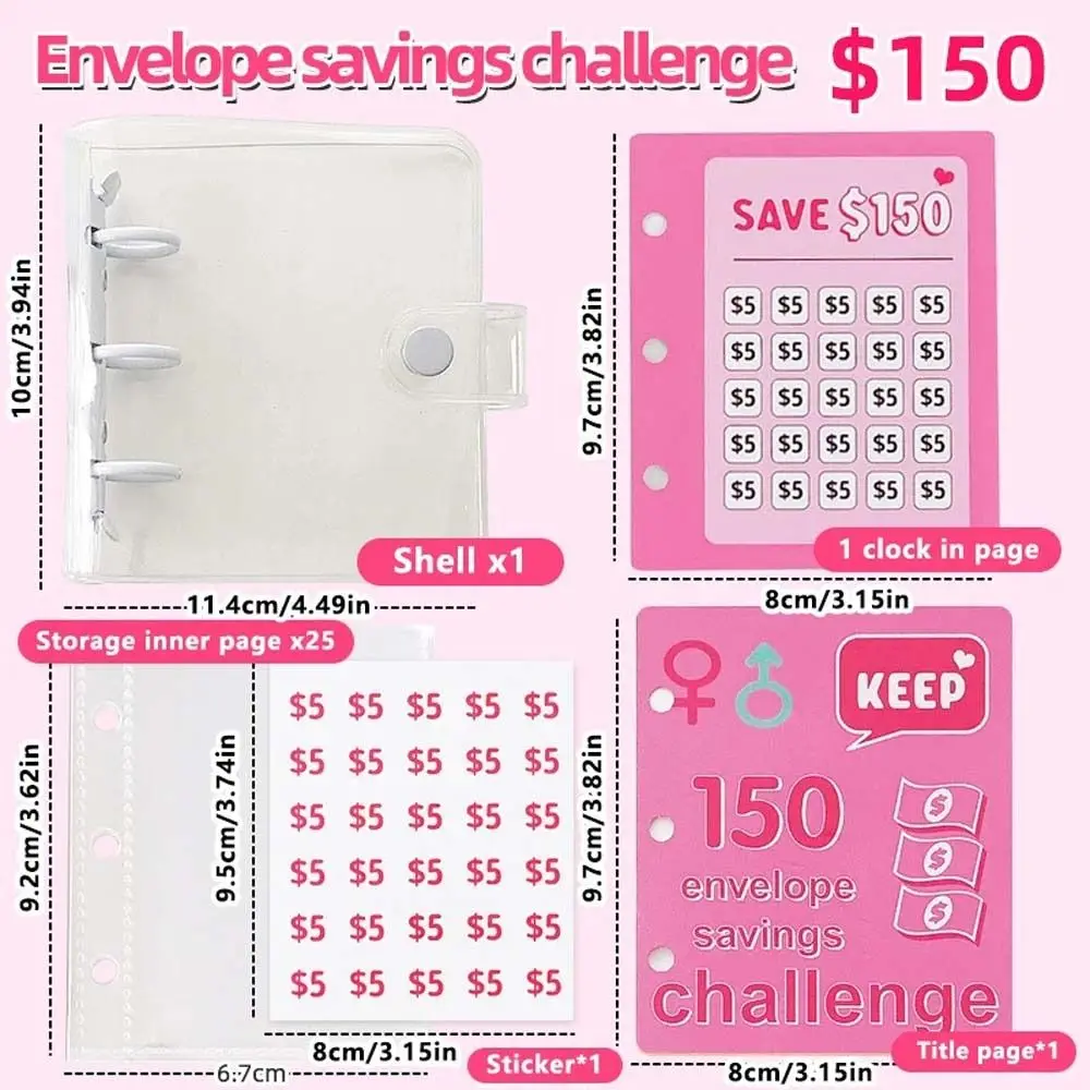 كتاب تخزين الميزانية النقدية توفير المال الموثق المغلفات النقدية مغلف مقاوم للماء التوفير التحدي فضفاضة ورقة المسيل للدموع مقاومة