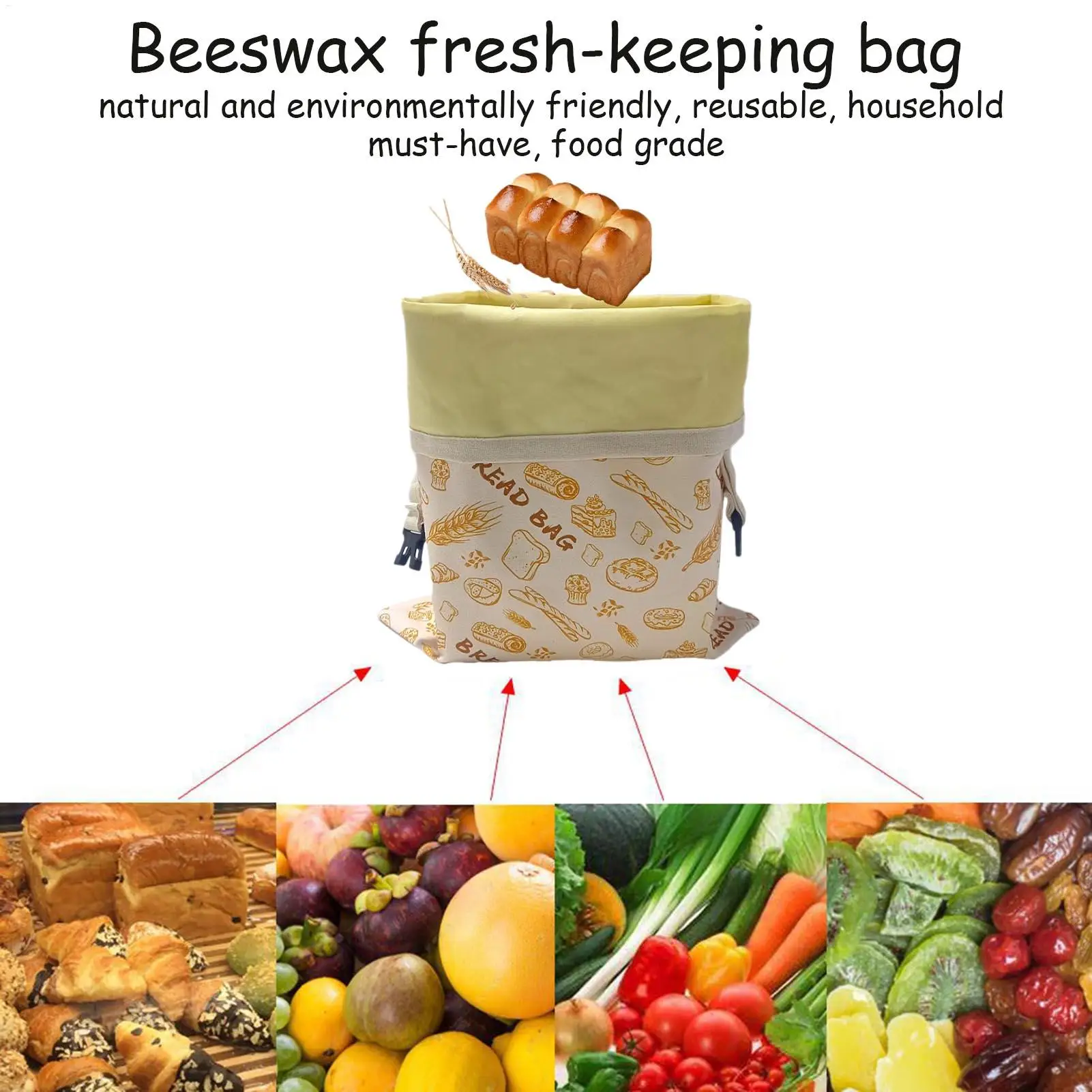 Sourdough Bread Bags Reusable Beeswax Bread Bags Large Homemade Bread Storage Bags Cotton Beeswax Bags Loaf Sandwich Container