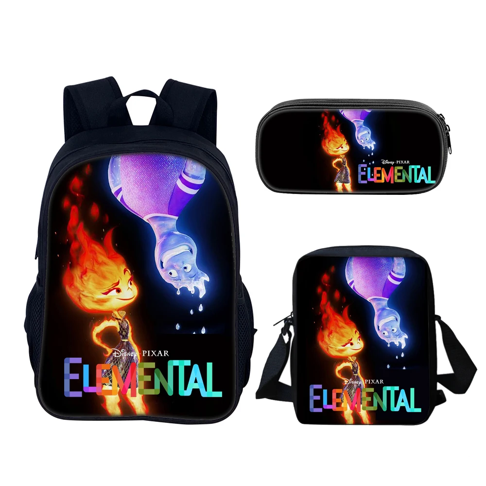 Elemental 3 Pcs Set Child Backpack,Shoulder Bags, Pencil Bags, Light Weight School Backpack, Bags for Boys Girls Best Gift