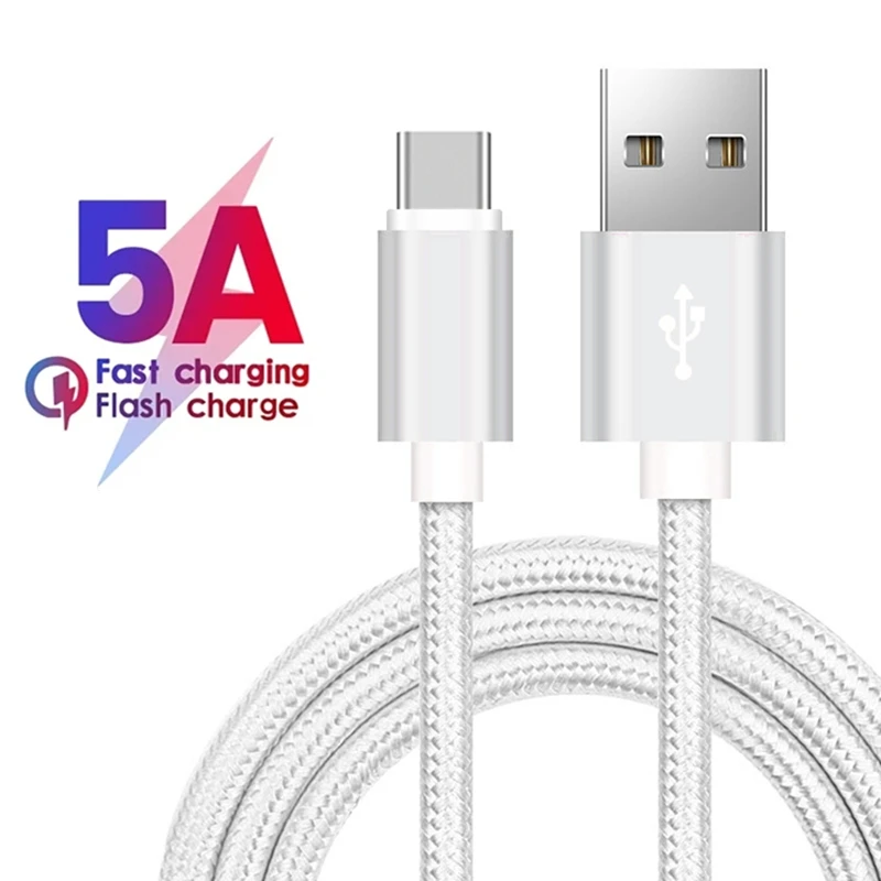 Type C USB Fast Charging Cable for Samsung S23 A55 A35 Xiaomi Redmi Note 13 POCO X5 Huawei Nova 11 Realme iQOO Braided Cable 3m