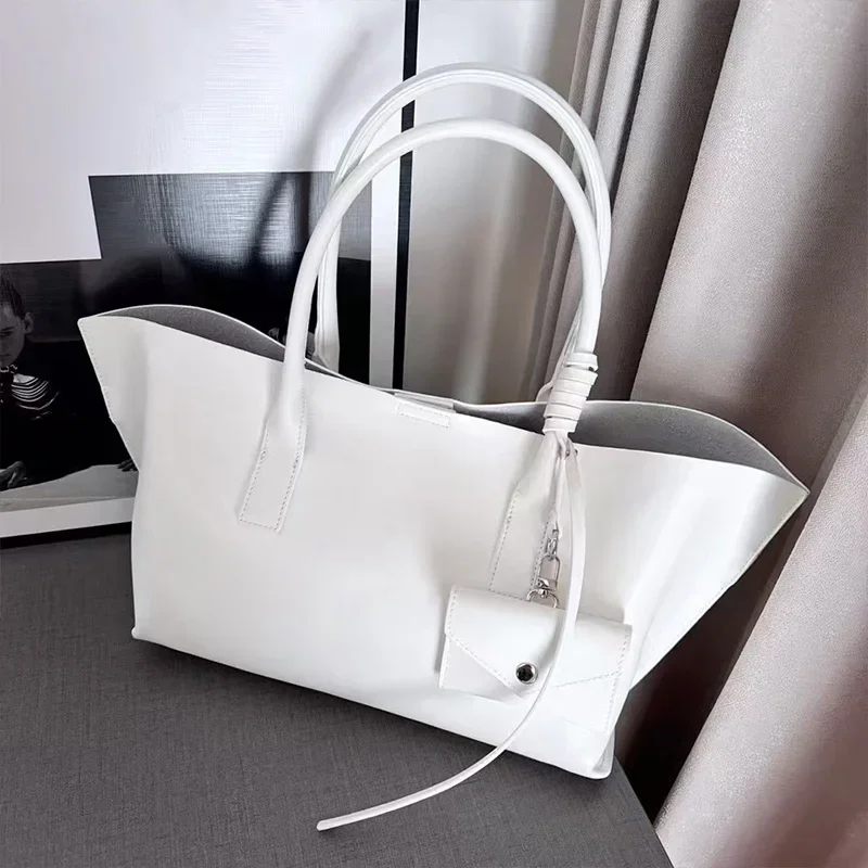 Vintage PU Women Shoulder Bags Wing-shaped Minimalist Women Commute Tote Bag 2in1 Commuter Handbag Large Capacity Handbags