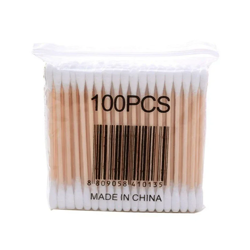 100-1000Pcs Doppel Kopf Baumwolle Tupfer Frauen Make-Up Baumwolle Knospen Spitze Für Holz Sticks Nase Ohren Reinigung gesundheit Pflege Werkzeuge