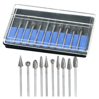10Pcs/Set Dental Tungsten Carbide Polishing Burs Kit Lab Polisher Drills Bit 3mm Grinding Head Dentistry Material