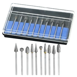 10Pcs/Set Dental Tungsten Carbide Polishing Burs Kit Lab Polisher Drills Bit 3mm Grinding Head Dentistry Material