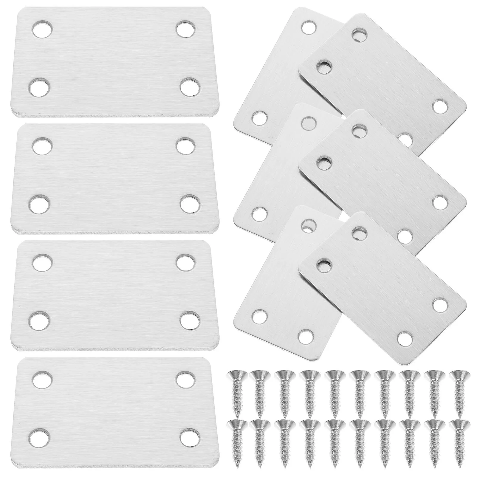10 قطعة دعامات زاوية حديدية متينة متعددة الأغراض لوحات إصلاح مسطحة لمفاصل الخشب موصلات لوحة معدنية مع ثقوب #3