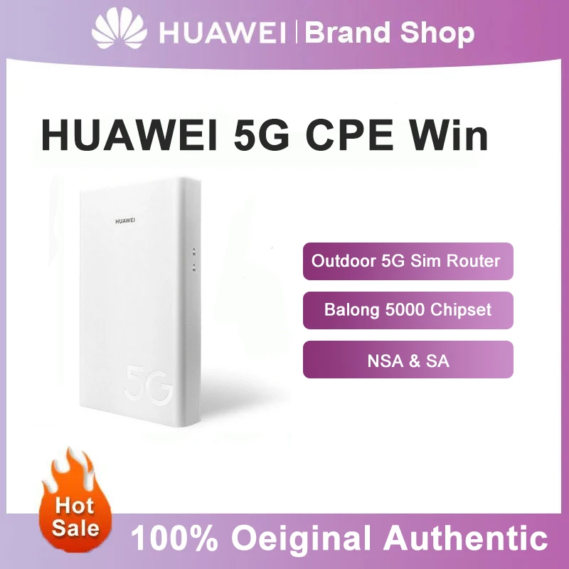 

Unlocked Huawei 5G CPE WIN H312-371 Outdoor Router GE Lan Port Balong 5000 NSA SA 4G/5G CPE Modem Router Waterproof Support POE