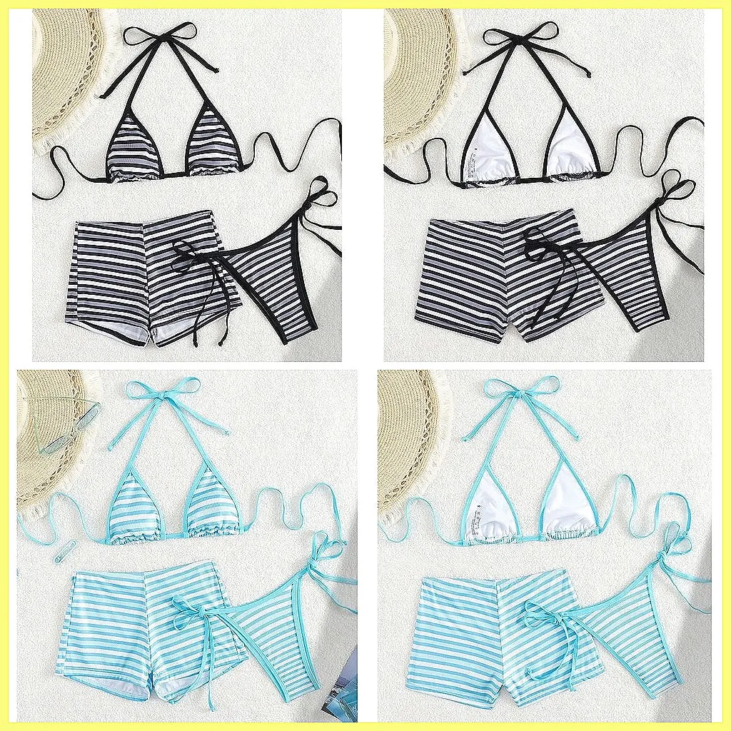 

3Pcs Brazilian Bikini Set for Women, Summer Beach Swimwear, Sexy Push-Up Bathing Suits (68 characters)