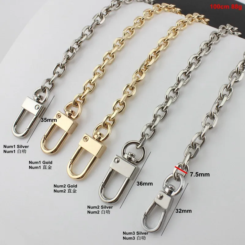 Width 7.5mm Small bag grinding chain chain single buy gold fashion metal shoulder strap diagonal cross belt new